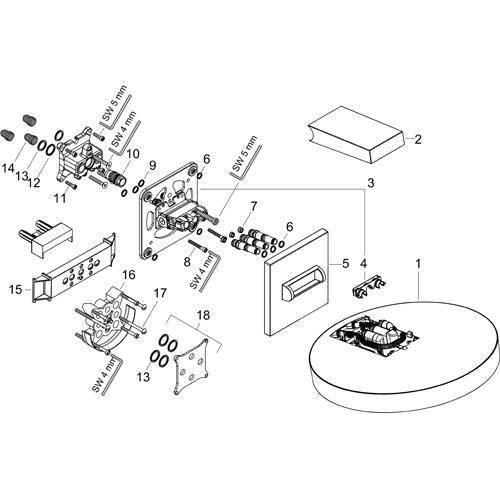 Additional image for Rainfinity Overhead Shower With 3 Jet (360mm, Matt White)
