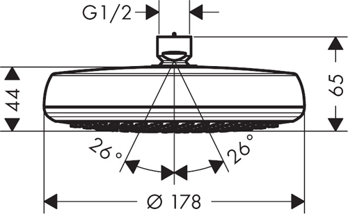 Additional image for Crometta 180 1 Jet Shower Head (Low Pressure, Chrome).