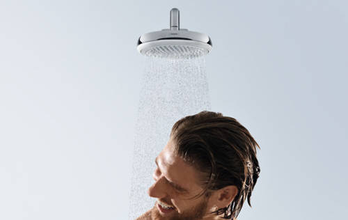 Additional image for Crometta 180 1 Jet Shower Head (Low Pressure, White & Chrome).