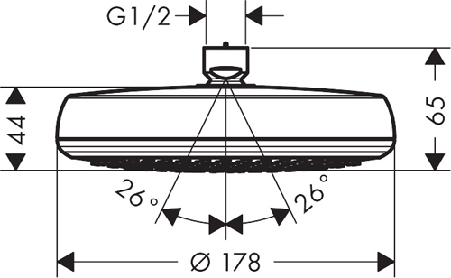 Additional image for Crometta 180 1 Jet Shower Head (180mm, White & Chrome).