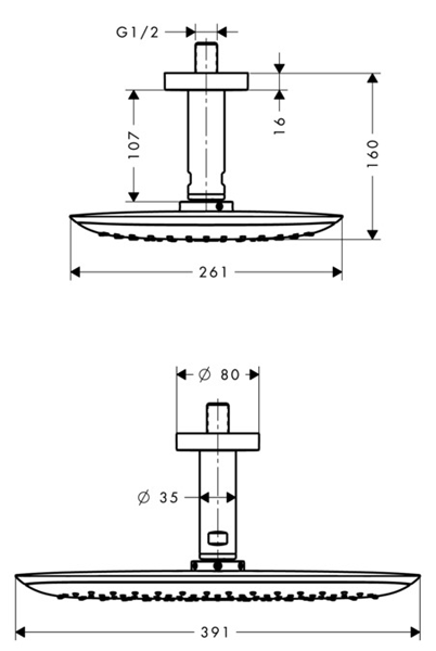 Additional image for PuraVida 400 Air 1 Jet Eco Shower Head & Arm (White & Chrome).