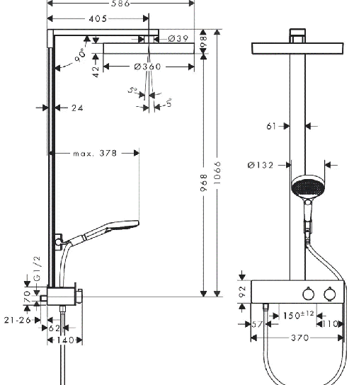 Additional image for Rainfinity Showerpipe 360 1jet with ShowerTablet 350 (M White)