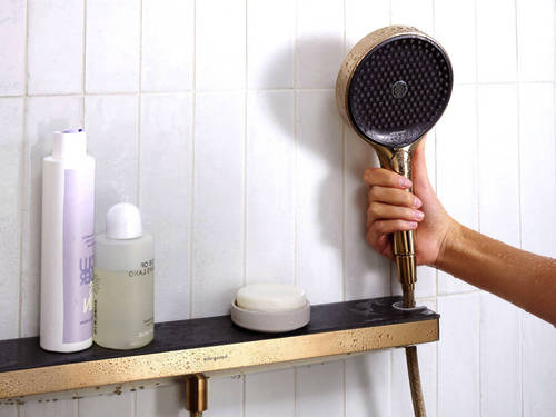 Additional image for Rainfinity Wall Outlet With Holder & Shelf (RH, Polished Gold Optic)