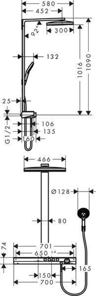 Additional image for Rainmaker Select 460 3 Jet EcoSmart Shower (White & Chrome).