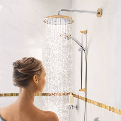 Additional image for Raindance Classic 240 Shower Head & Arm (Gold & Chrome).