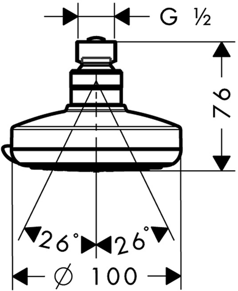 Additional image for Croma 100 Vario Shower Head With Pivot Joint (Chrome).