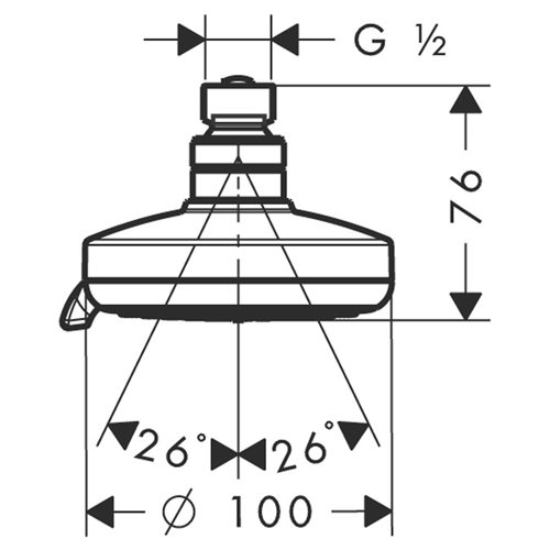 Additional image for Croma 100 Multi 3 Jet Shower Head (100mm, Chrome).