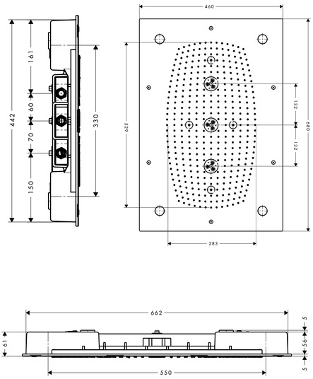 Additional image for Raindance Rainmaker 3 Jet Shower Head & LEDs (680x460mm).