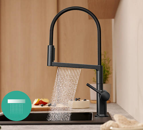 Additional image for Select M54 PowderSpray Kitchen Tap With 3 Jets (Semi-Pro, Br Black Chrome).