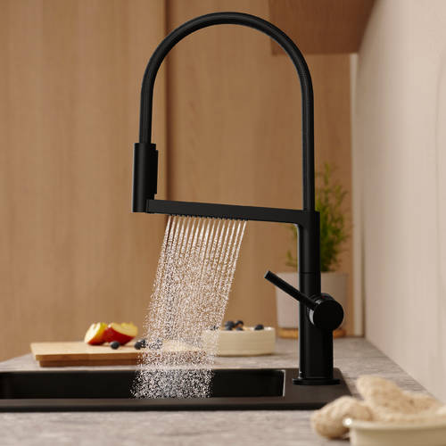 Additional image for Select M54 PowderSpray Kitchen Tap With 3 Jets (Semi-Pro, Matt Black).