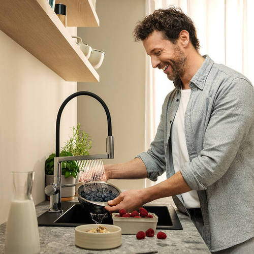 Additional image for Select M54 PowderSpray Kitchen Tap With 3 Jets (Semi-Pro, Stainless Steel).