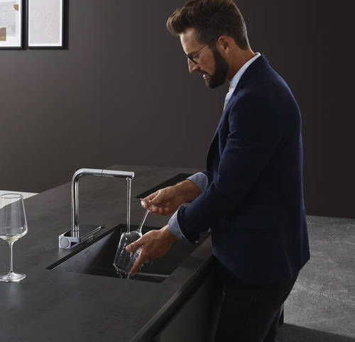 Additional image for Select M81 Kitchen Tap With Pull Out (2 Jets, Stainless Steel).