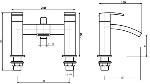 Additional image for Waterfall Bath Shower Mixer Tap With Shower Kit (Chrome).