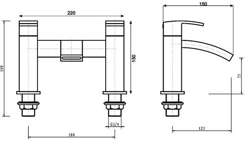 Additional image for Waterfall Bath Filler Tap (Chrome).