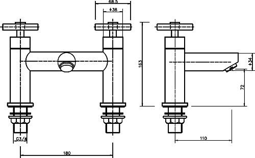 Additional image for Bath Filler Tap (Chrome).