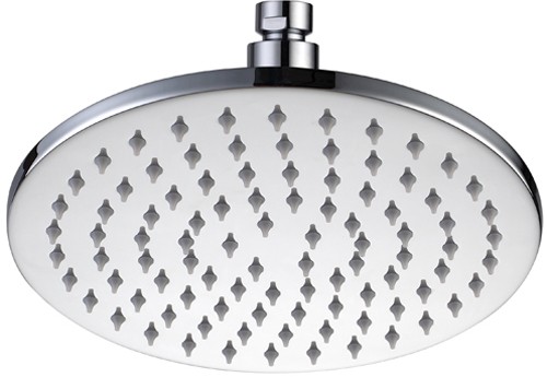 Additional image for Round Shower Head With Swivel Knuckle (200mm, Chrome).