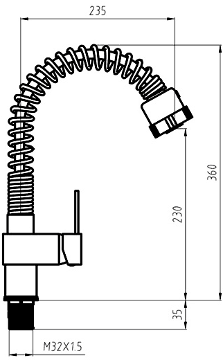 Additional image for Hannah Kitchen Tap With Pull Out Spray Rinser (Chrome).