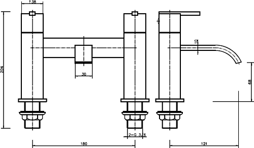 Additional image for Bath Filler Tap (Chrome).