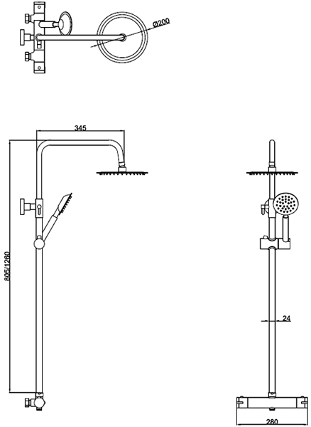 Additional image for Videira Complete Thermostatic Shower Pack (Chrome).