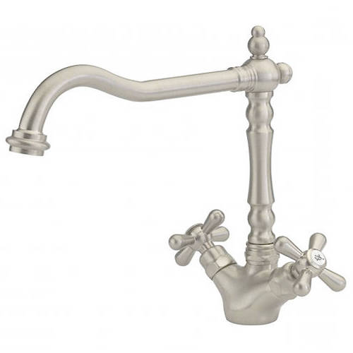 Additional image for Slane Kitchen Tap With Crosshead Controls (Stainless Steel).