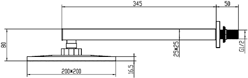 Additional image for Thermostatic Twin Shower With Head & Arm (Chrome).