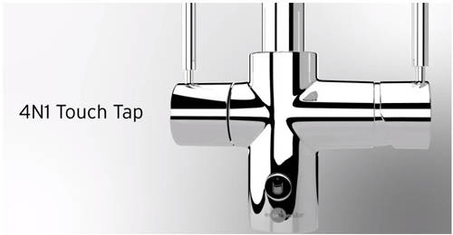 Additional image for 4N1 L Shape Steaming Hot Kitchen Tap (Brushed Steel).