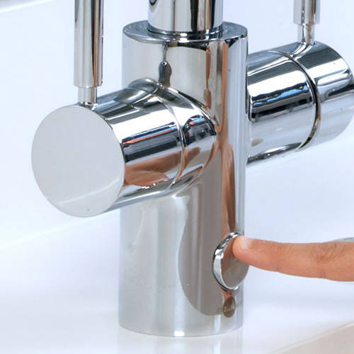 Additional image for 4N1 L Shape Steaming Hot Kitchen Tap (Brushed Steel).