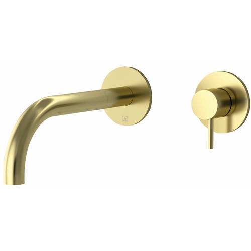 Additional image for Wall Mounted Basin Tap (250mm, Brushed Brass).