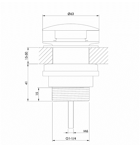 Additional image for Click Clack Basin Waste (Universal, Brushed Brass)