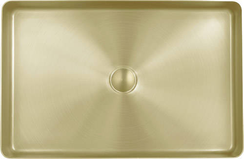 Additional image for Rectangular Counter Top Basin (520x340mm, Brushed Brass).