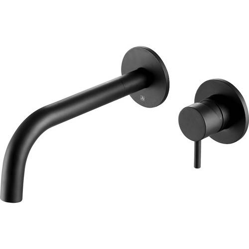 Additional image for Wall Mounted Basin Tap (250mm, Matt Black).