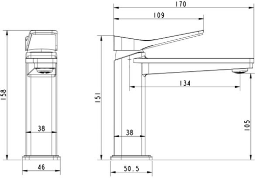 Additional image for Basin Mixer Tap (Brushed Brass).