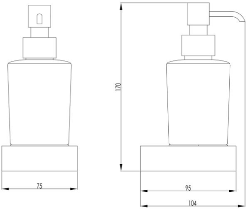 Additional image for Square Soap Dispenser & Holder (Brushed Brass).