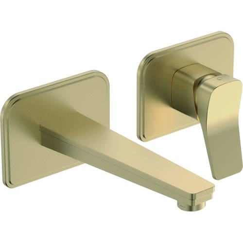 Additional image for 2 Hole Wall Mounted Basin Tap (Brushed Brass).