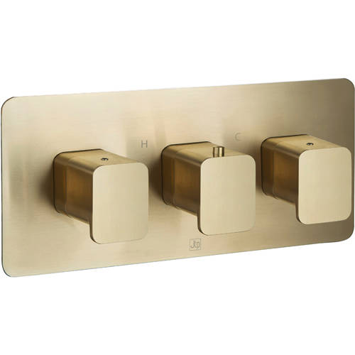 Additional image for Concealed Thermostatic Shower Valve (3 Outlets, Brushed Brass).