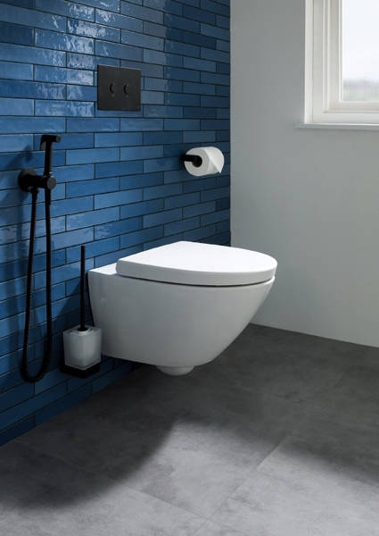 Additional image for Square Toilet Brush & Holder (Matt Black).