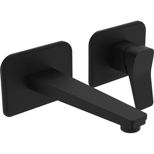 Additional image for 2 Hole Wall Mounted Basin Tap (Matt Black).