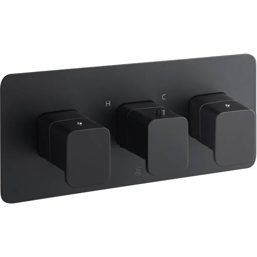 Additional image for Concealed Thermostatic Shower Valve (3 Outlets, Matt Black).