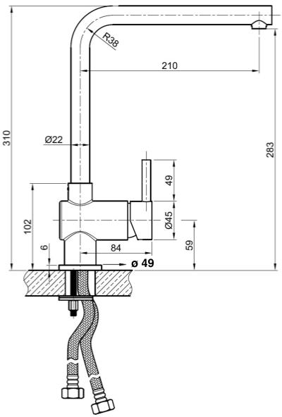 Additional image for Apco Kitchen Tap With Swivel Spout (Chrome).