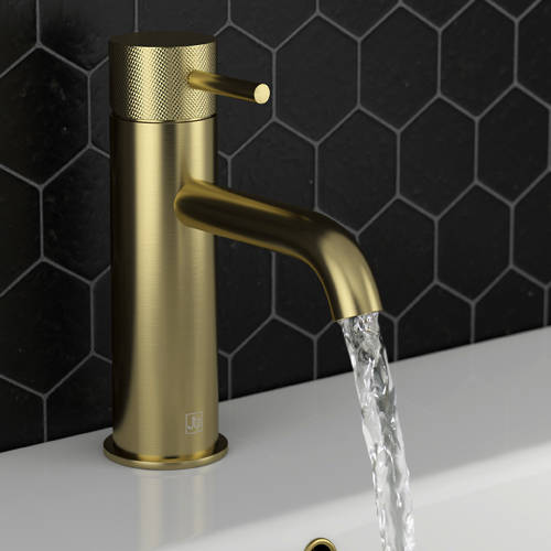 Additional image for Basin Mixer Tap With Designer Handle (Brushed Brass).