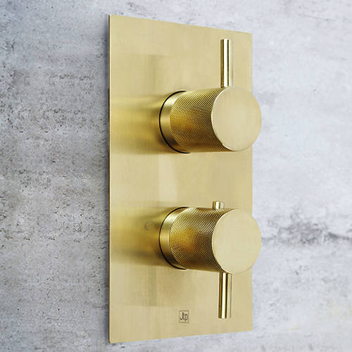 Additional image for Thermostatic Shower Valve With Designer Handles (1 Outlet, B Brass).
