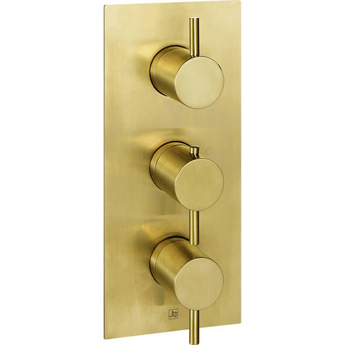 Additional image for Thermostatic Shower Valve With Designer Handles (3 Outlet, B Brass).