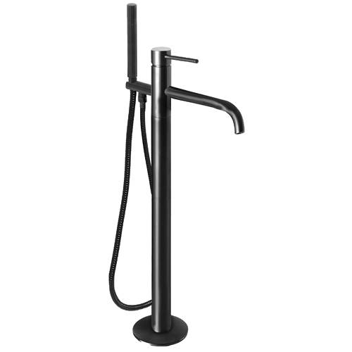 Additional image for Floor Standing Bath Shower Mixer Tap, Designer Handles (B Black).