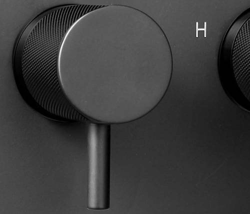Additional image for Thermostatic Shower Valve With Designer Handles (3 Outlet, M Black).