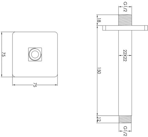 Additional image for Thermostatic Shower Valve, Head & Shower Kit (Brushed Brass)