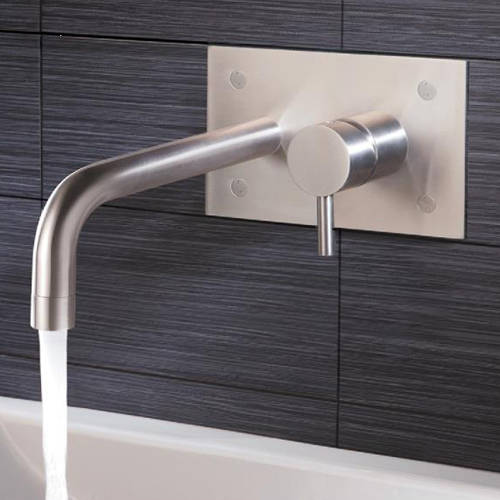 Additional image for Wall Mounted Basin Mixer Tap (152mm, Stainless Steel).