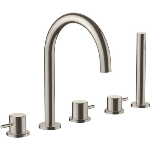 Additional image for 5 Hole Bath Shower Mixer Tap With Kit (Stainless Steel).