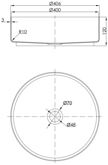 Additional image for Round Counter Top Basin (400mm, Stainless Steel).