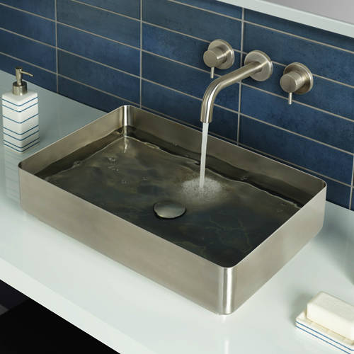Additional image for Rectangular Counter Top Basin (520x340, Stainless Steel).