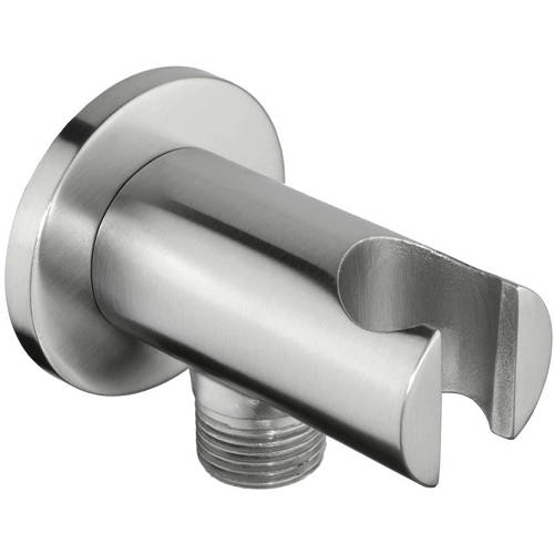 Additional image for Shower Wall Outlet Elbow  With Handset Holder (Stainless Steel).